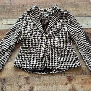 Joan Rivers Black and White Houndstooth Blazer